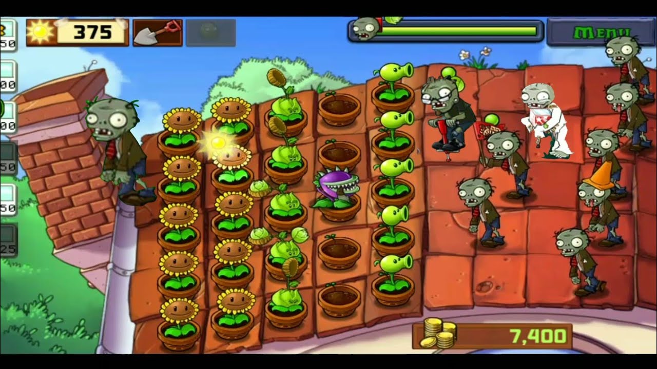 how to play Games zombie On the roof level 1 part 41 YouTube