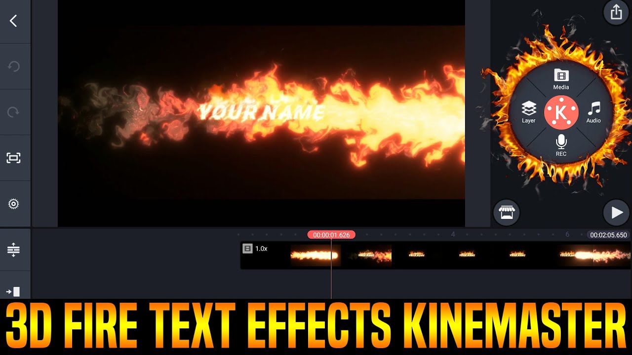make 3d fire text intro in kinemaster || fire text effect kinemaster || Mondal Editing