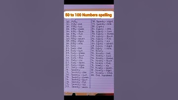 50 to 100 Numbers Names/ NUMBER SPELLING 50 - 100 /50 to 100 spelling in english/Numbers in Words