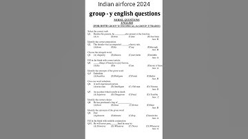#airforce #indianairforce  # Questions for Agniveer Airforce y group English