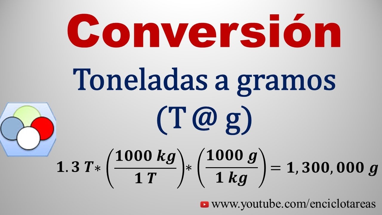 Convertir de Toneladas a gramos (T a g)- tons to grams - YouTube