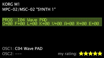 KORG M1 Card Set MPC-02/MSC-02 "Synth 1" Part 1/2