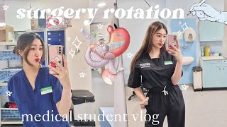 [vlog] week in surgery !! 💉 life of a medical student | scrubbing up | hospital placement vibes ☁️