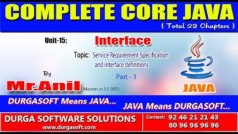 Core Java - Interface Methods - Service Requirement Specification and interface definitions - Part-3
