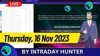 Live Intraday Trade | Bank nifty Option Trading by Intraday Hunter | 16 NOV 2023
