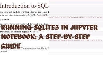 Running SQLite3 in Jupyter Notebook: A Step-by-Step Guide