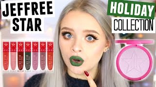 HONEST REVIEW- JEFFREE STAR HOLIDAY COLLECTION + HIGHLIGHT! GREEN LIPSTICK?! | sophdoesnails