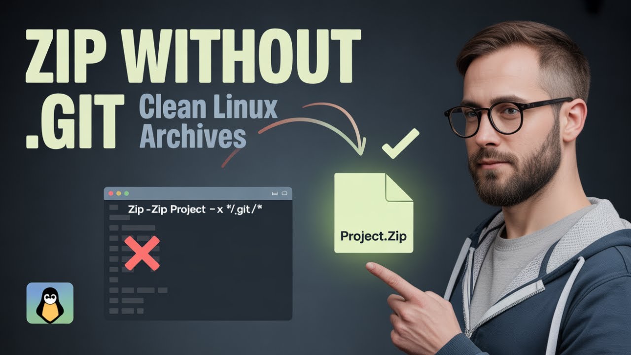 How to Zip a Folder but Exclude the .git Subfolder (Linux) - YouTube