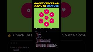 Gooey Circular Menu UI • CSS Floating Navigation Animation | HTML CSS Tutorial #codingshorts