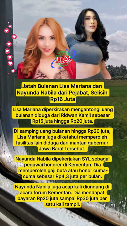 Jatah Bulanan Lisa Mariana dan Nayunda Nabila dari Pejabat, Selisih 16 Juta.. #shortvideo #shorts