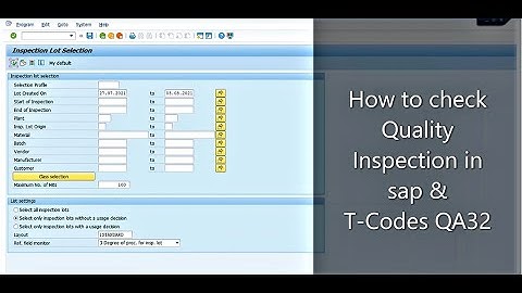 How to check Quality inspection stock in SAP : How to check Quality stock in SAP : T-Codes QA32