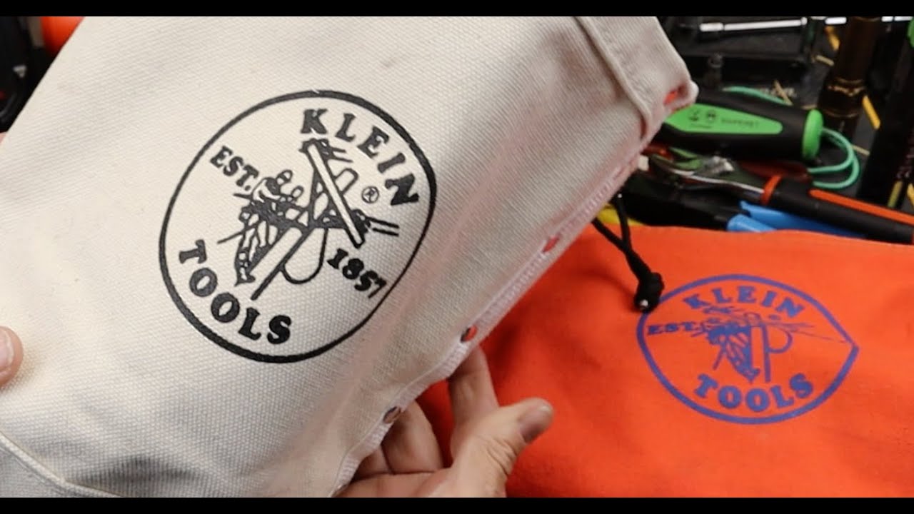 USA! Klein Tools Extra-tall #4 Canvas Bag with Drawstrings: Great bulk storage for heavy and sharp!