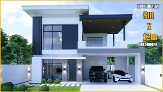House Design | 2storey House | 8m x 12m with 4Bedrooms