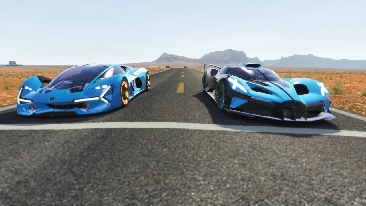 Bugatti Bolide vs Lamborghini Terzo Millennio at Monument Valley - YouTube