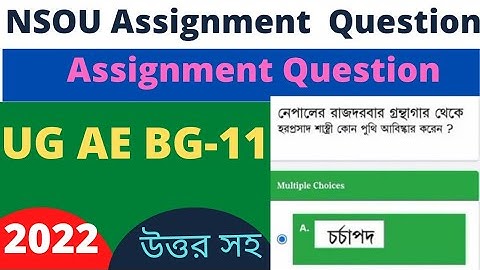 NSOU UG AE BG 11 Assignment Question 2022