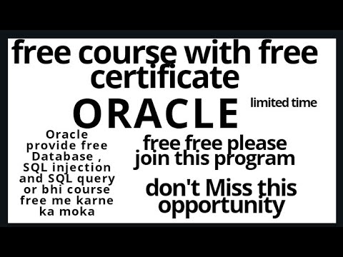 Oracle Database Free Course with Certificate | SQL Pl Sql free Course | SQL developer | MySQL python