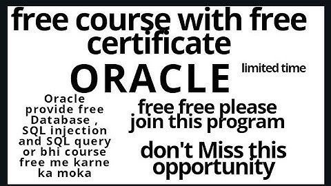 Oracle Database Free Course with Certificate | SQL Pl Sql free Course | SQL developer | MySQL python