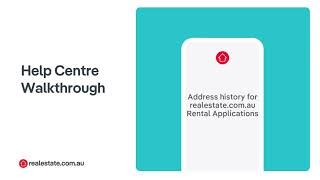 How to add your Address History when applying with realestate.com.au Rental Applications