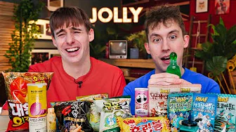 Trying the Craziest New Korean Snacks!!