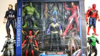 Heroes Unleashed ; Unboxing USMR with, thanos,captain america,hulk,Ant-Man,ironman$80USD