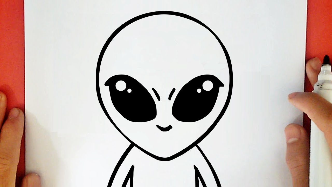 HOW TO DRAW AN ALIEN EASY - DRAWING ALIEN STEP BY STEP 