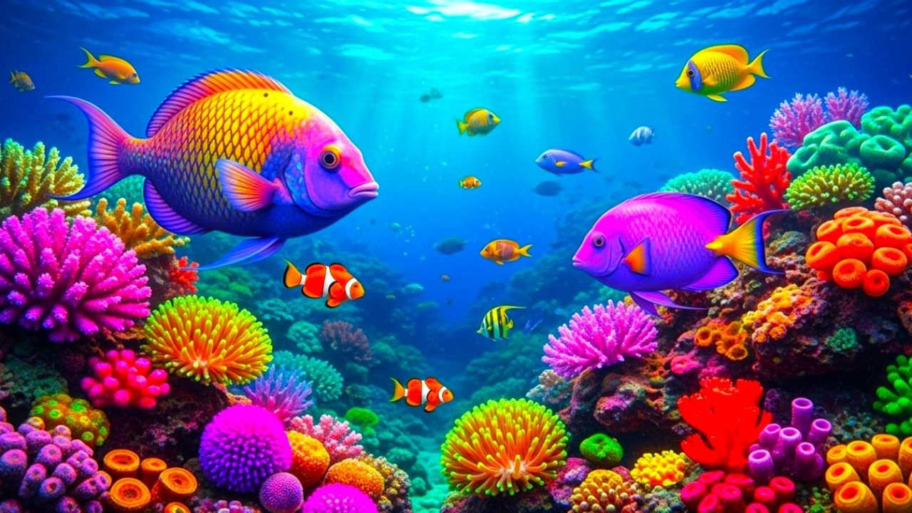 The Best 4K Aquarium - Dive Into The Mesmerizing Underwater Realm, Sea Jellyfish, Coral Reefs. #76