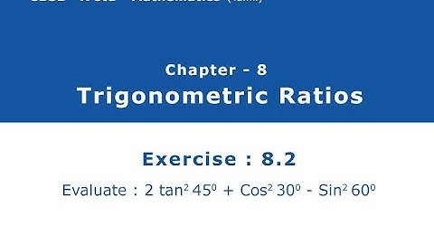 CBSE 10 MATHS IN TAMIL / Exercise 8.2 Q.No.1 (ii) / chapter 8 / Trigonometric Ratios