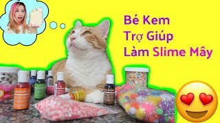 Thử Thách Bé Mèo Làm Slime _ My Cats help Me Make Slime