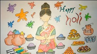 holi poster handmade happy