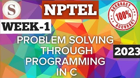 Problem solving through Programming In C || NPTEL week 1 answers #nptel #skumaredu #cprogramming #c