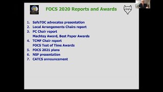 Reports & Awards FOCS 2020
