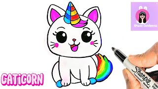 How To Draw a Cute Cat Unicorn