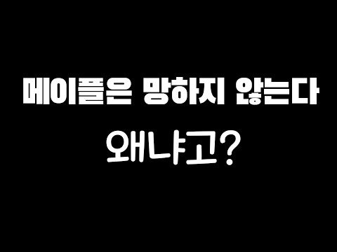 메이플이 망하지 않는 이유 【메이플 넹찌】