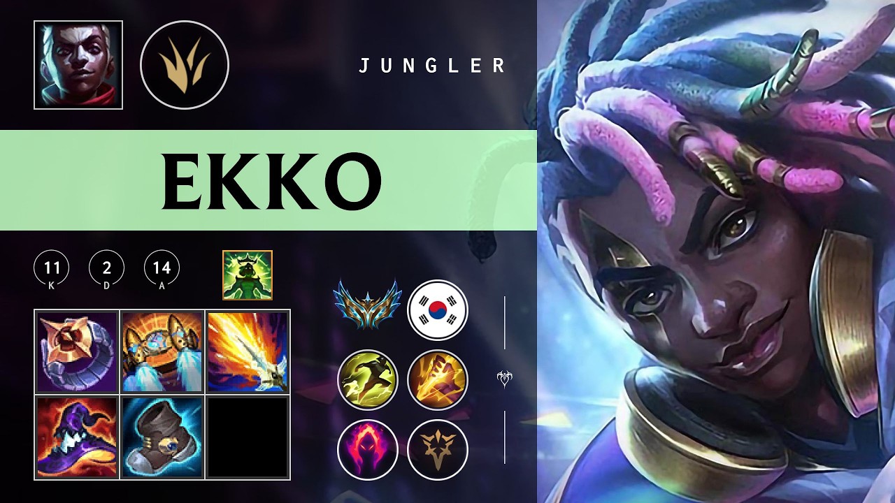 Ekko Jungle vs Nidalee - KR Grandmaster Patch 26.01 - YouTube
