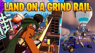 How to EASILY Land on a Grind Rail after jumping from the bus | Fortnite Week 5 Challenge Guide