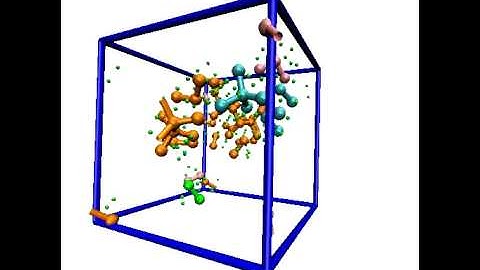 Frank-Kasper cluster formed after t=1e6 at T=0.540 in the Wahnstrom binary Lennard-Jones mixture