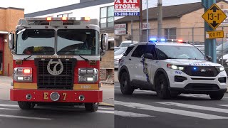 Philadelphia Fire Department Engine 7 & PPD 2431 Responding