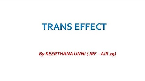 Trans Effect|| Coordination Chemistry||Chemical sciences
