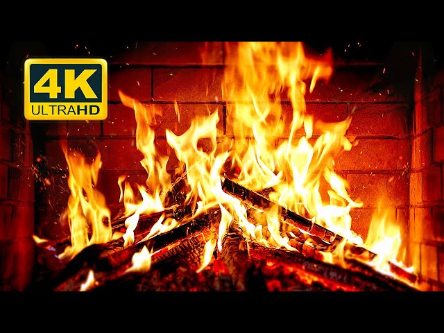 🔥 Cozy Fireplace 4K (12 HOURS). Fireplace with Crackling Fire Sounds. Crackling Fireplace 4K class=