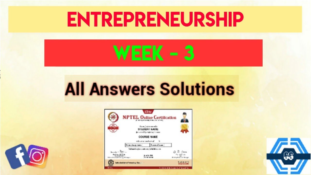 entrepreneurship nptel assignment answers 2023