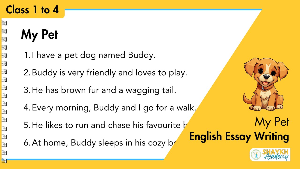 10 lines on My Pet | Write an essay on My Pet Dog | English Essay Writing |  For Class 1 to 4