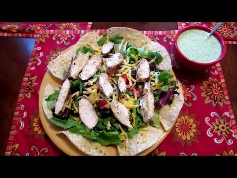 Southwestern Salad with Cilantro Lime Grilled Chicken and Dressing Recipe