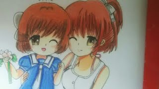 MENGGAMBAR ANIME NAGISA dan USHIO