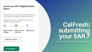 CalFresh: Submitting your SAR 7 (CC)