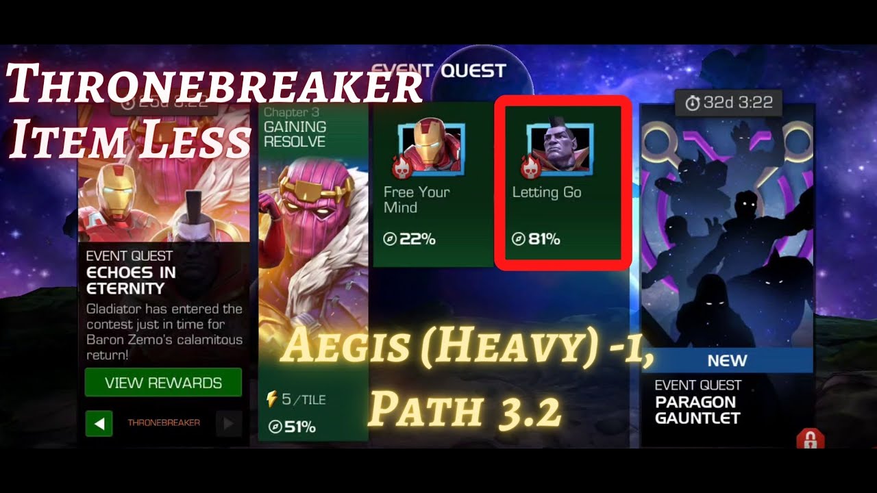 MCOC | EQ 3.2 | Aegis(heavy) 1 Path  | ECHOES IN ETERNITY | Throne Breaker | Item less |