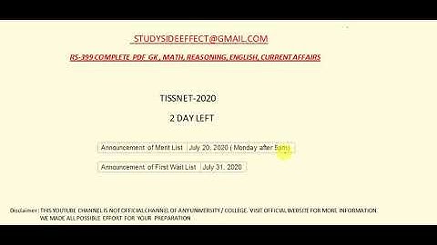 TISSNET-2020 || 2 DAY LEFT FOR YOUR RESULT ||Hope Everything Goes Well