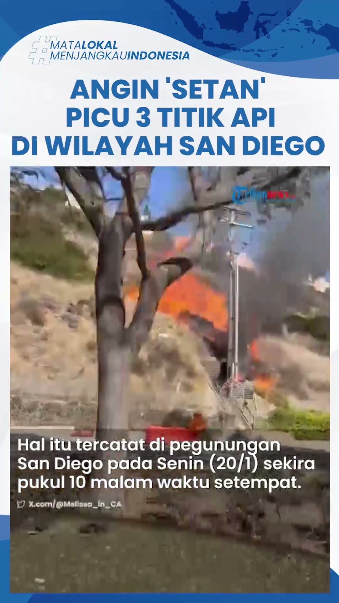 Kebakaran Hebat di 3 Wilayah San Diego County California: Api Melalap Lilac, Pala dan Riverview