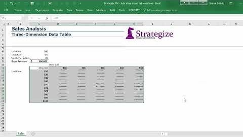 Creating a Three Dimension Data Table in Excel