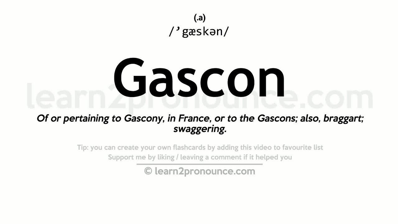 Pronunciation of Gascon Definition of Gascon YouTube