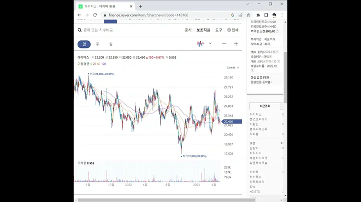 143160아이디스 주가 전망 및 차트 분석